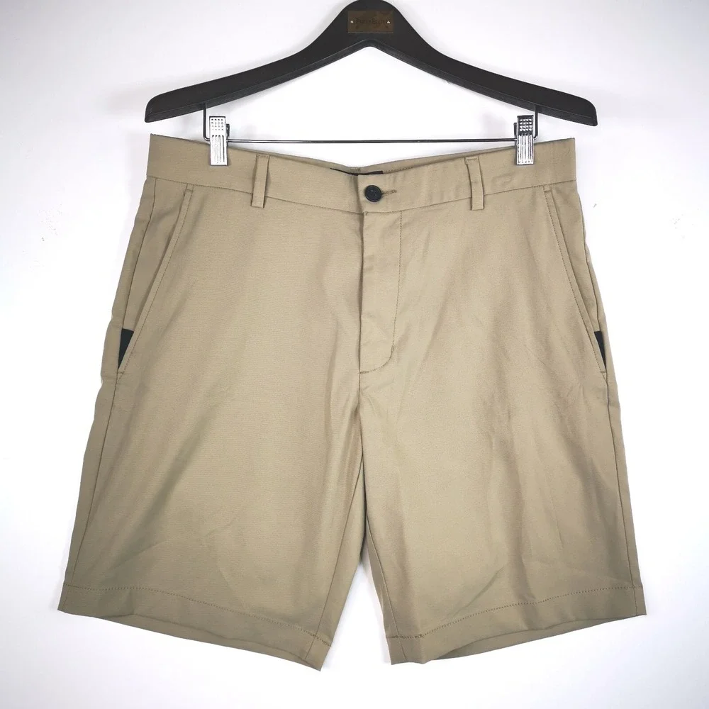 Men's Claiborne Classic Fit Shorts Dry & Cool Size 34, 9.5 Inseam beige - Picture 2 of 4